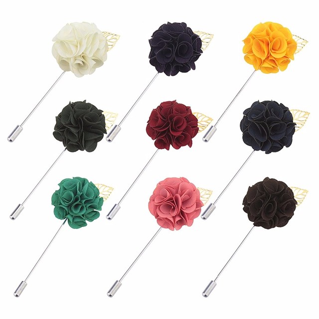 Fabric Flower Lapel Pin Elegant Women Men Lapel Flower Pin Wedding